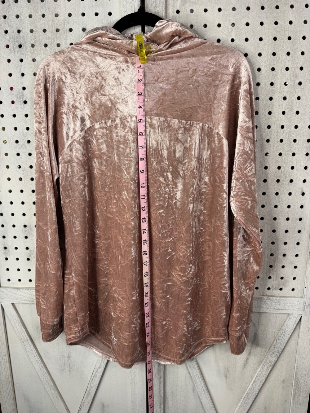Ultra Flirt Blush Pink Crushed Velvet Hoodie Y2K Lounge Coquette Size L - Picture 9 of 11